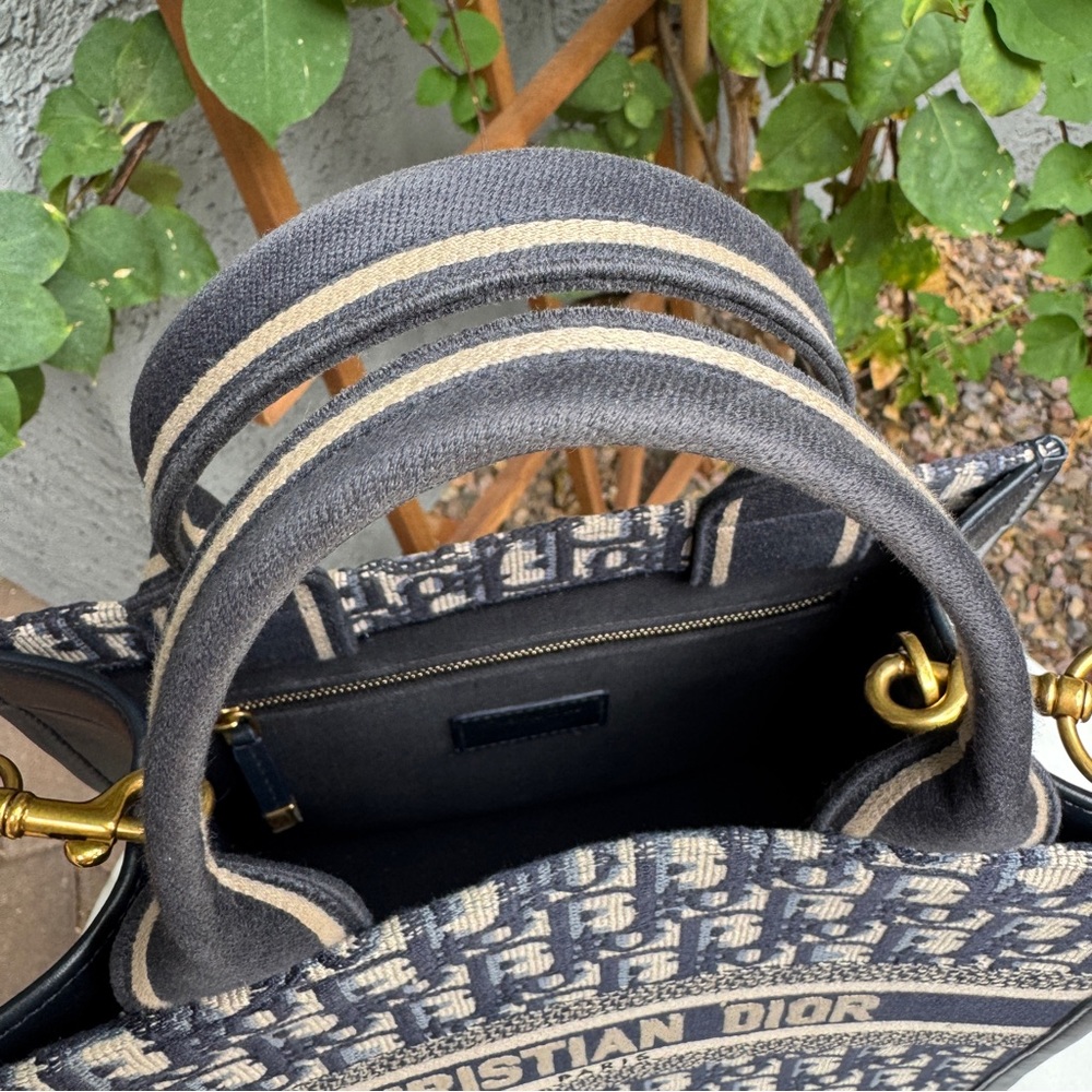 Christian Dior Oblique Embroidery and Calfskin Small Book Tote - Picture 8 of 15